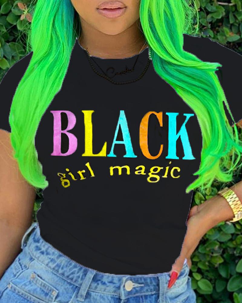 Alphabet Color Casual T-shirt测试