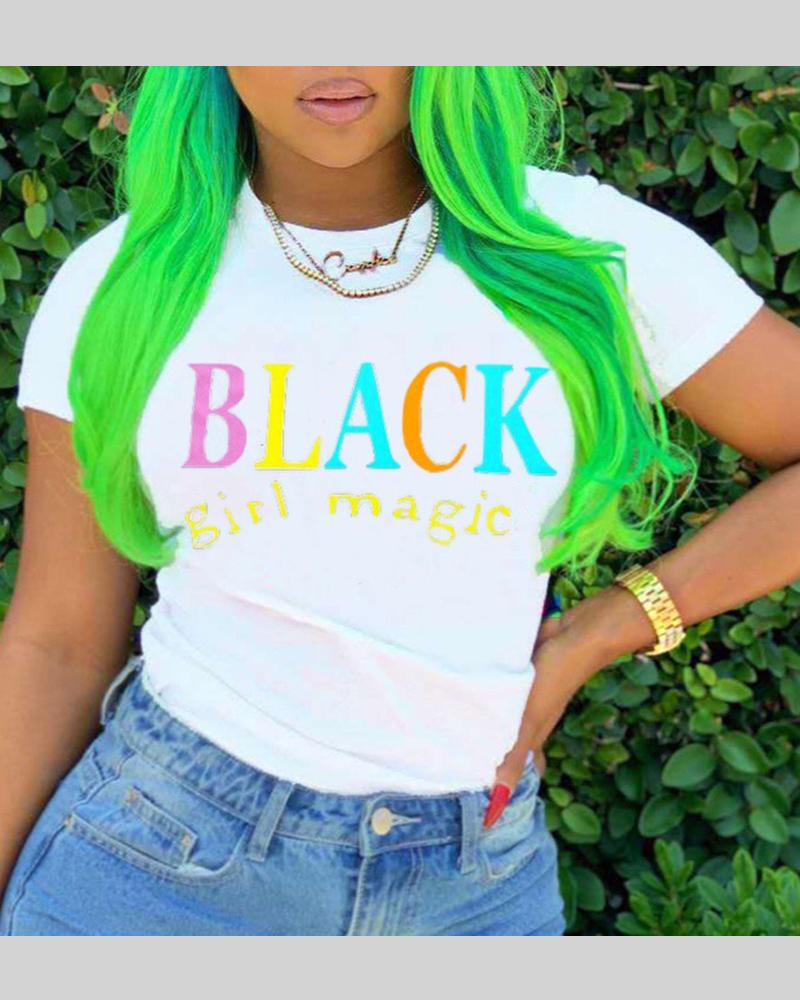 Alphabet Color Casual T-shirt测试